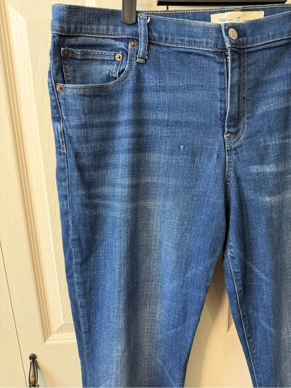 Gap 1969 Authentic Real Straight Jeans Women’s Size 34R Dark Indigo